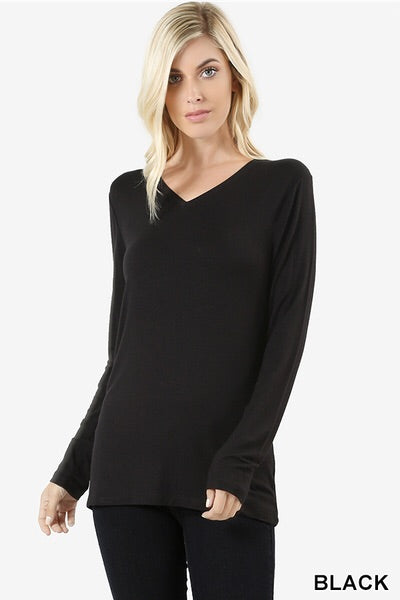 595 4/4S V-Neck TOP in BLACK