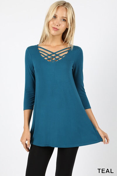 555 3/4S Triple Lattice TOP in TEAL