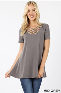 3527 1/4S Triple Lattice TOP in MID GREY