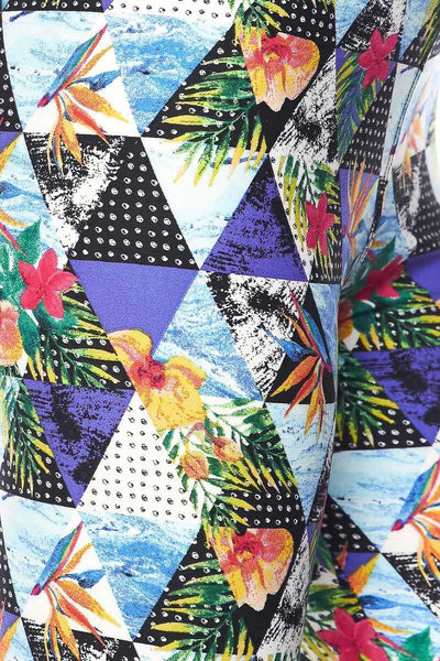 104 Tropic Triangles LEGGINGS or Kids JV1-Q58B G
