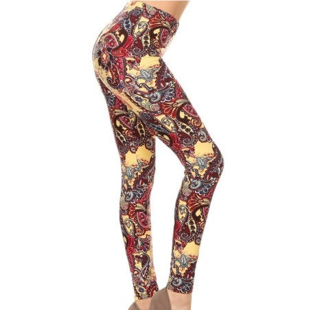 953 Mellow Yellow Paisley LEGGINGS