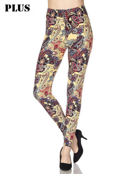 953 Mellow Yellow Paisley LEGGINGS