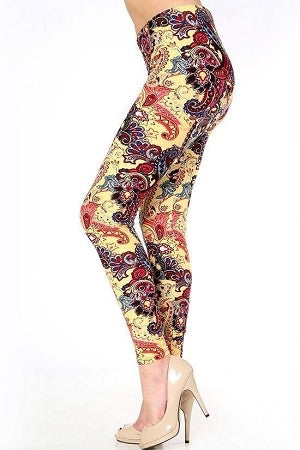 953 Mellow Yellow Paisley LEGGINGS