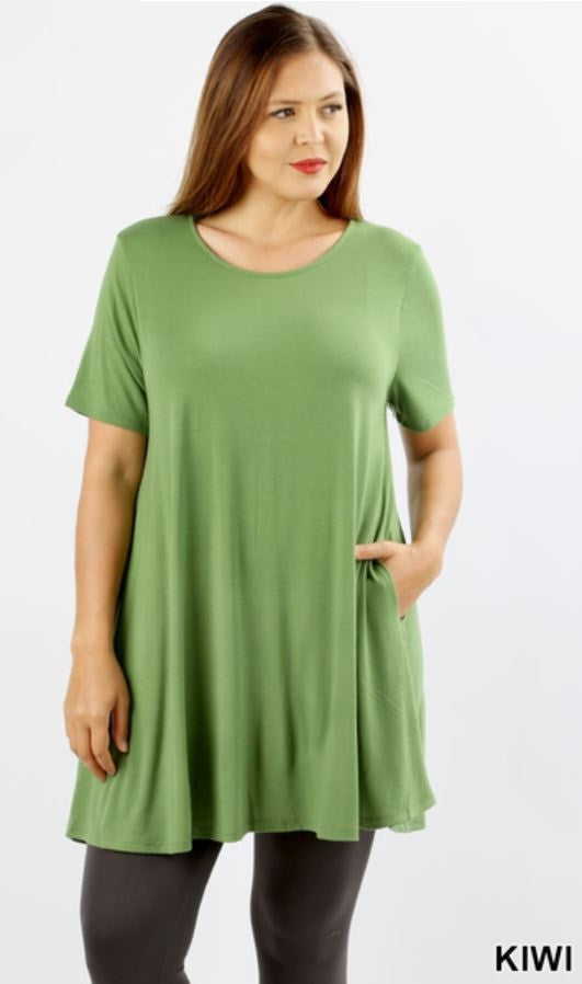 4607 1/4S LL Flared TOP w PKTS in KIWI