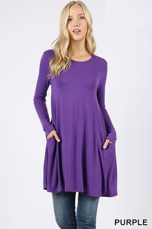 5765 4/4S LL Flared TOP w PKTS in PURPLE