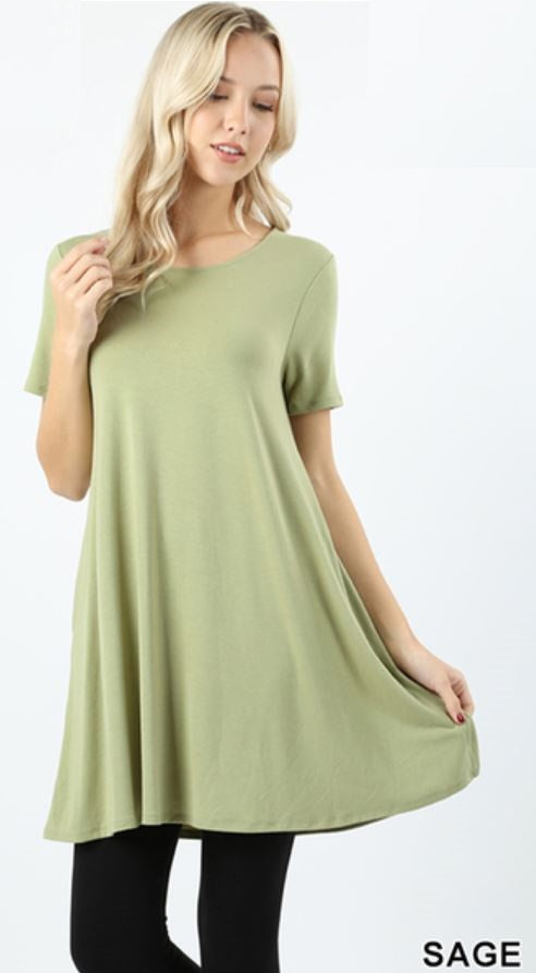 4609 1/4S LL Flared TOP w PKTS in SAGE