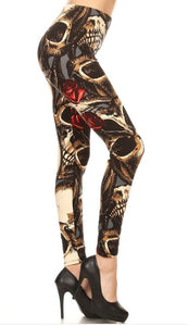 916 Skull and Rose LEGGINGS