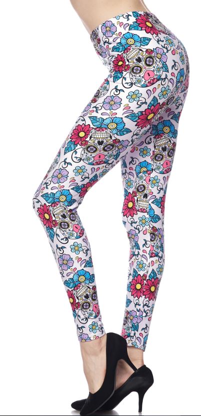949 Sugar Skull Floral LEGGINGS