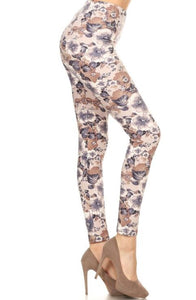 912 Smoky Mocha Floral LEGGINGS