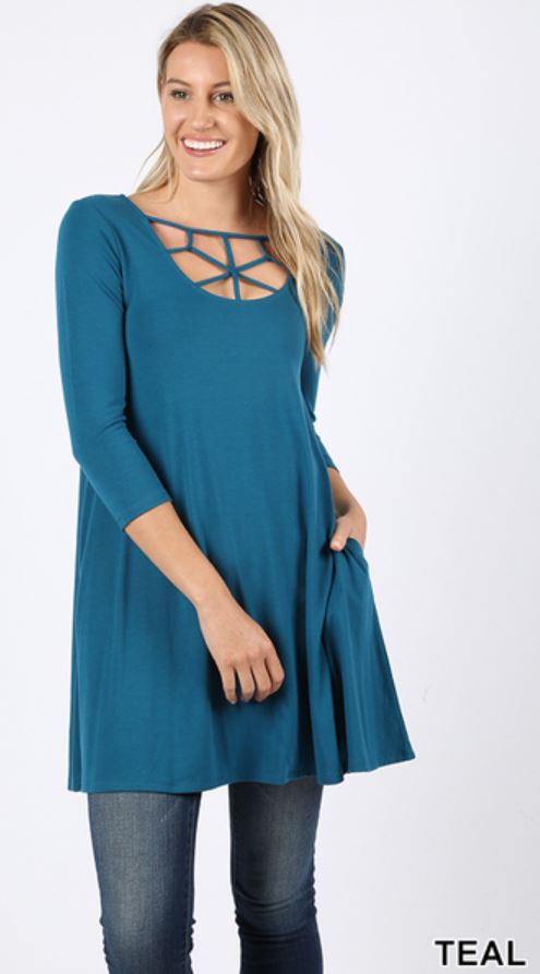 5307 3/4S Web Front TOP w PKTS in TEAL