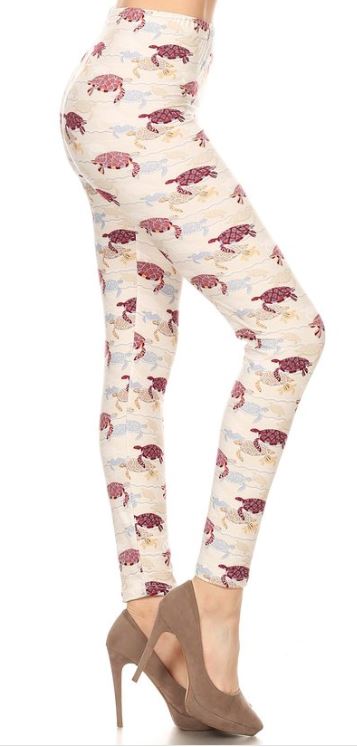 947 Sea Turtle in Red LEGGINGS