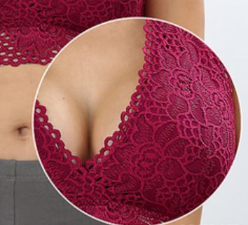 4649 Lace Halter Stretch Bralette in DK BURGANDY