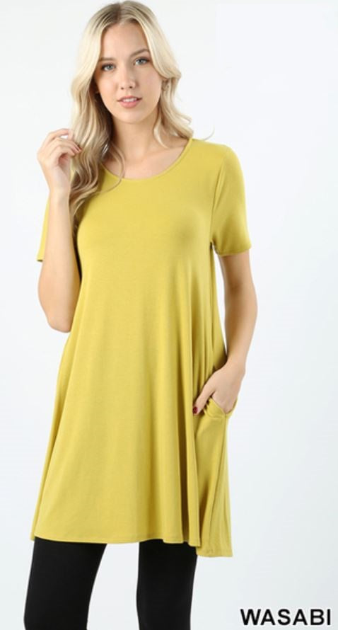 4621 1/4S LL Flared TOP w PKTS in WASABI